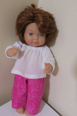 Pants and shirt, cerise pink, fits 30cm doll