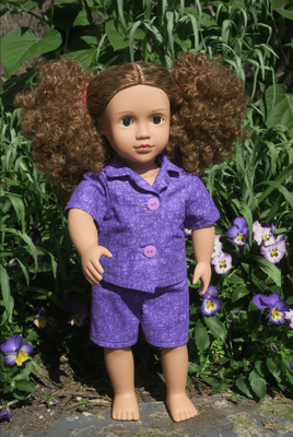 Pajamas, purple, fits 46cm doll