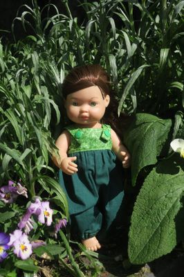 Green overalls, fits 30cm  doll