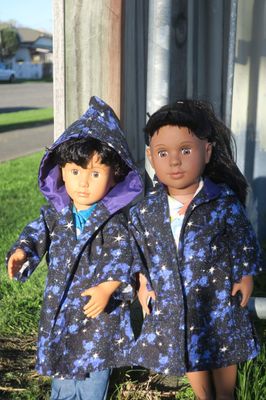 Wizard Cloaks, cosmic pattern, 46cm doll