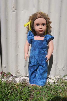 Doll overalls, blue (46cm doll)