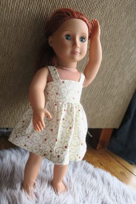 Doll dress, Christmas spirals, 46cm doll