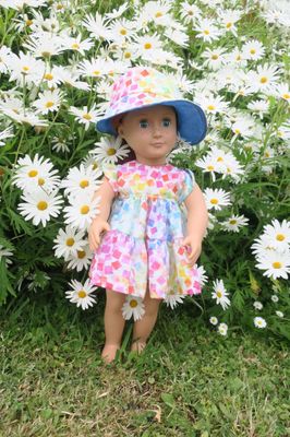 Doll summer dress, multi-coloured, 46cm doll