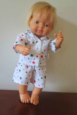 Doll pajamas, stars, 38cm doll