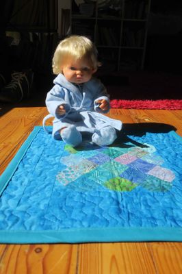 Quilt, Granny Squares pattern, batik