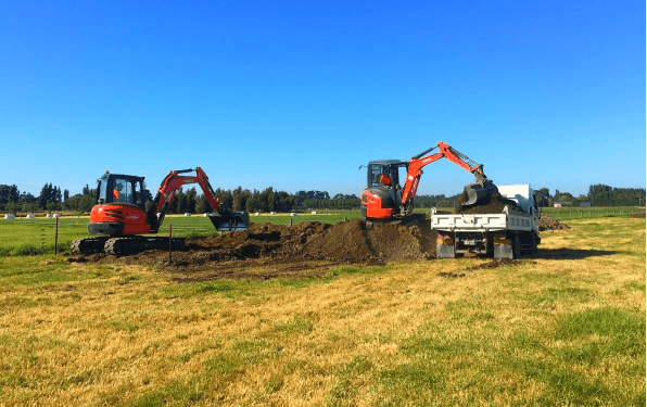 Drainpro diggers at work digging drainage