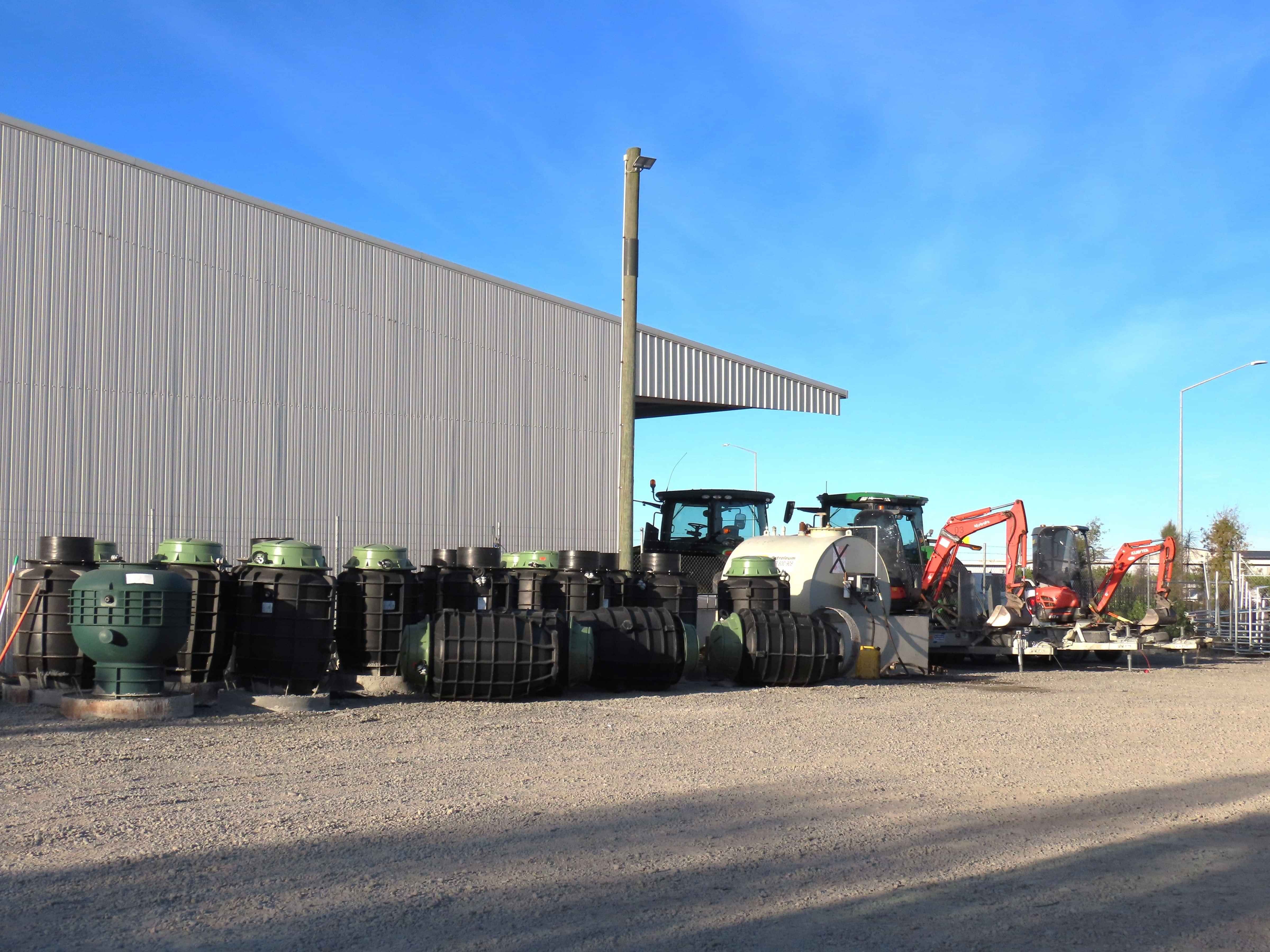 Drainpro tanks and equipment at depot