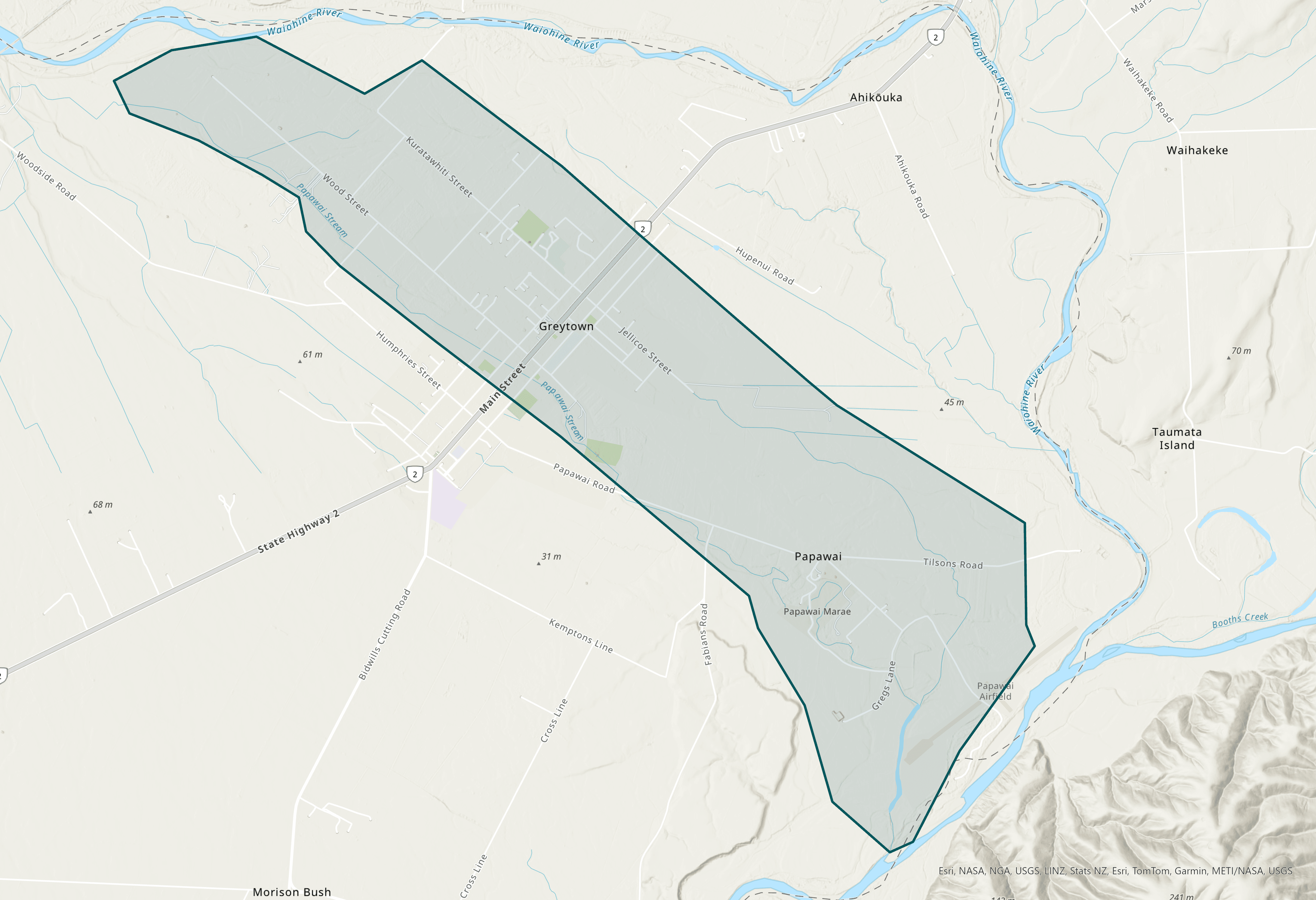 Map of Wakamoekau Catchment Group