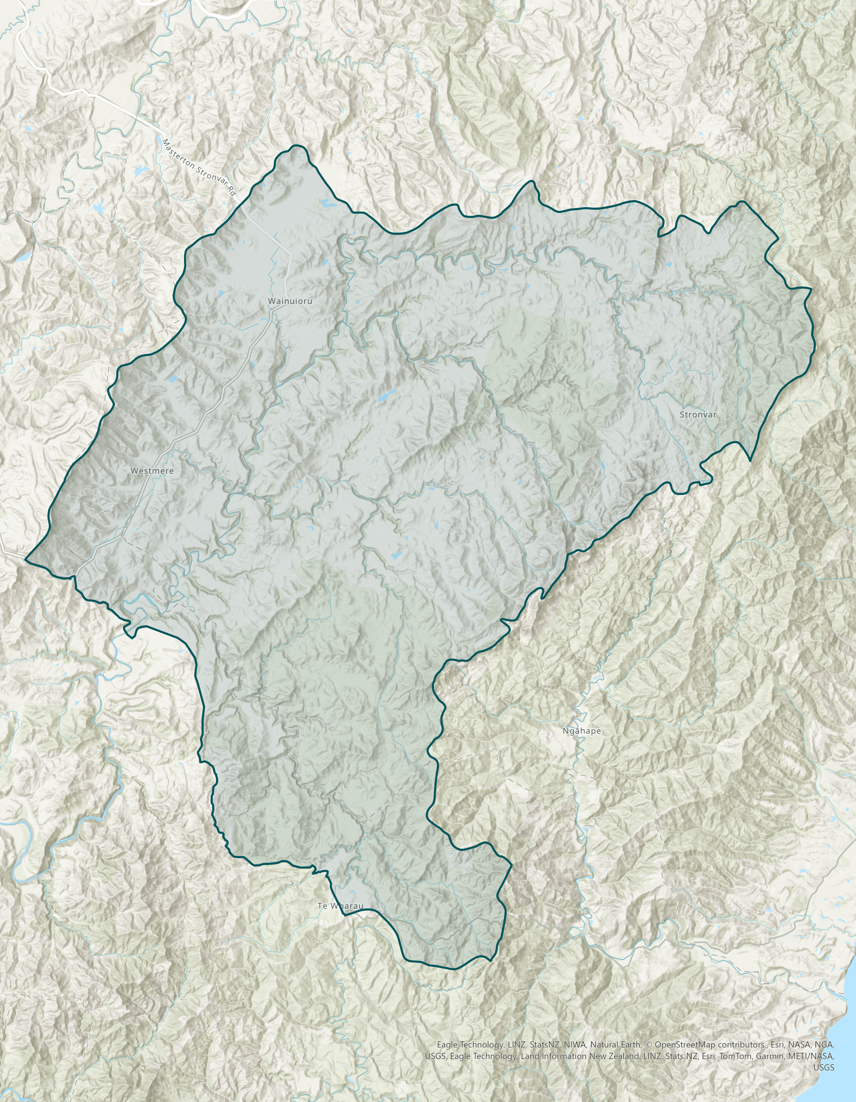 Map of Wakamoekau Catchment Group