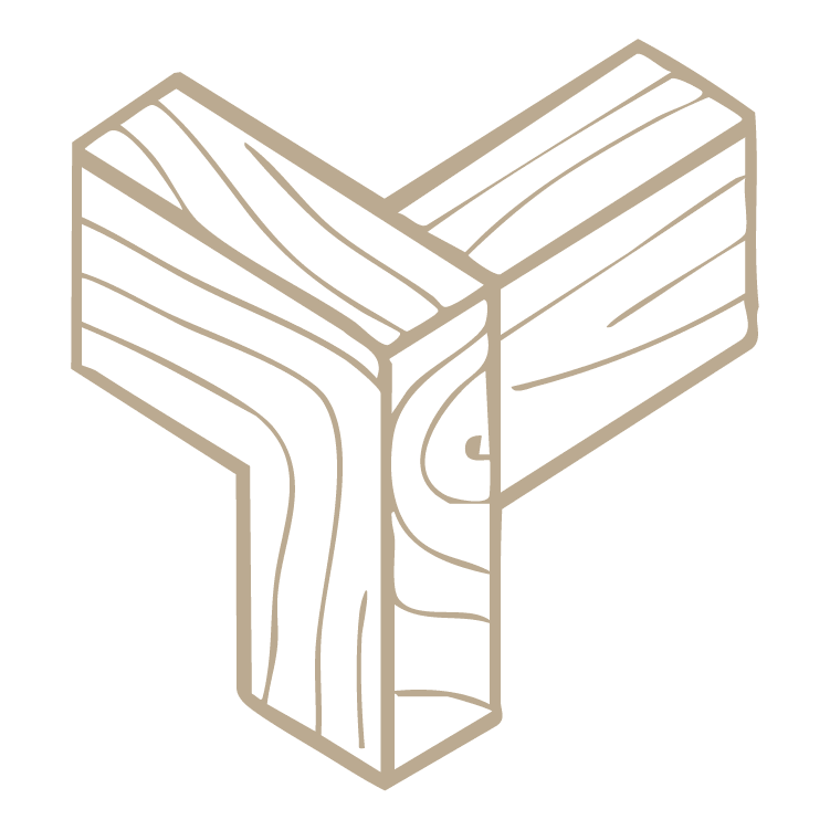 Timber joined together at a corner icon.