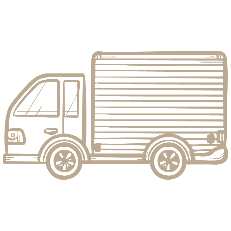 Delivery truck illustrated icon.