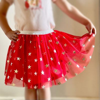 Christmas elastic waist skirt