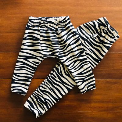 Zebra drop crotch joggers