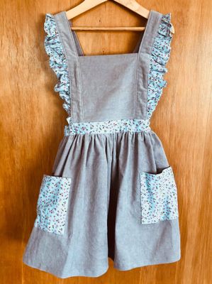 Cord bib dress