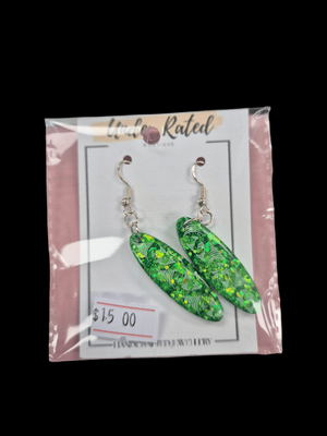 Green/Gold Maori Earrings