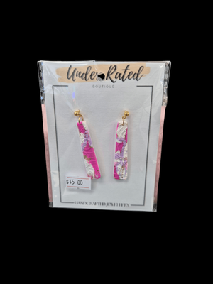 Pink/White Maori Earrings