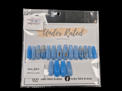 Blue Press on Nail Maori Set