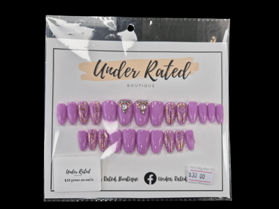 Liliac Purple Press on Nail Maori Set