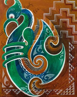 Manaia Print - Artist Madia Purvis-Manihera