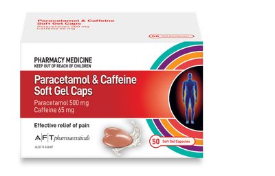 AFT Paracetamol and Caffeine 50 Gel Capsules