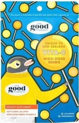 GVC Kids Vita-C 500mg Lollipop - 12 pack