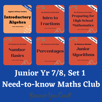 Need-to-know Maths Club; Making Maths marvellous! Junior Yr 7/8, Set 1