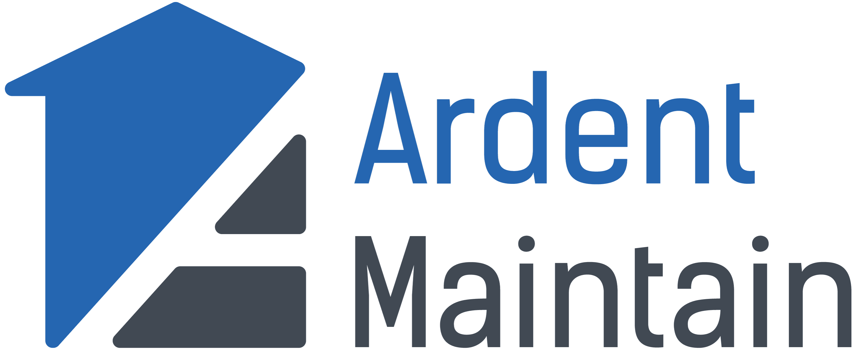 Image of Ardent Maintain logo in white. Offering small jobs, repairs and ongoing property maintenance to Hamilton homes and commercial buildings. 
