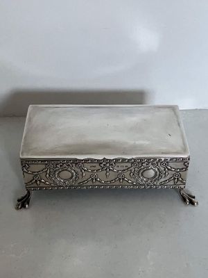 Edwardian sterling silver jewellery box - Birmingham 1908