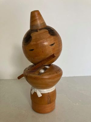 Flautist kokeshi by Sekiguchi Sansaku - vintage 1960s