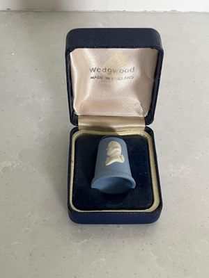 Wedgwood Jasperware Thimble - Josiah Wedgwood on classic blue in original box