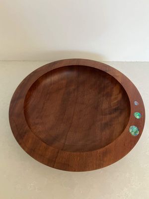 Graeme McIntyre Black Maire Bowl inset with Paua, 2008