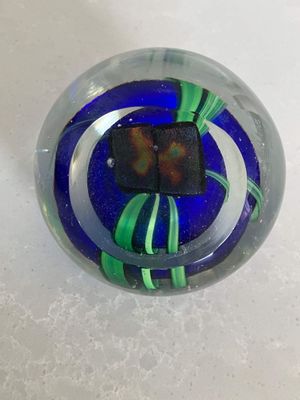 Peter Viesnik, Art Glass Paperweight with Dichroic panels, 1998, N.Z.