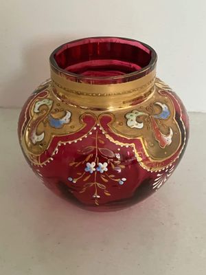 Bohemian Cranberry Glass Vase c.1900