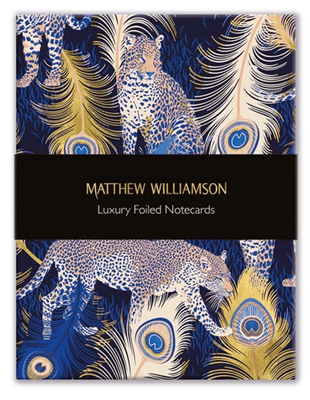 Museums &amp; Galleries - Mathew Williamson Leopards 16 Pack - Foiled Boxed Blank Note-cards