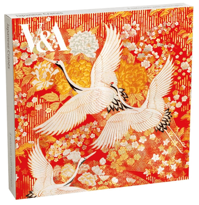 Museums &amp; Galleries - Japanese Cranes 8 Pack Blank Notecards Wallet