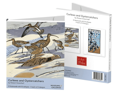 Museums &amp; Galleries Curlews &amp; Oystercatchers  8 Pack Blank Notecards Folio