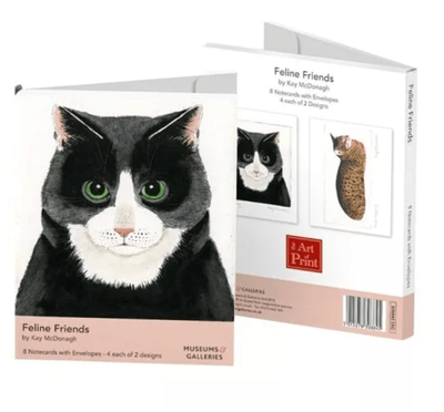 Museums &amp; Galleries - Feline Friends 8 Pack Blank Notecards Folio