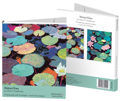 Museums &amp; Galleries Allan Friedlander Waterlilies 8 Pack Blank Notecards Folio