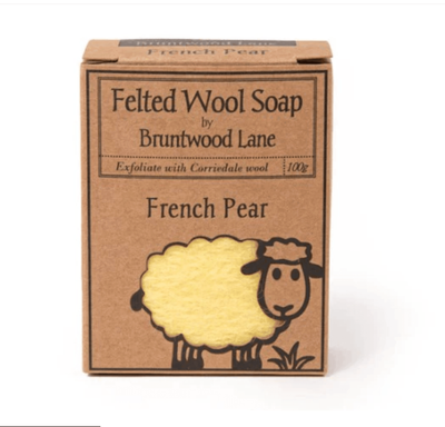 Bruntwood Lane Felted Wool Soap French Pear 100gr Bar