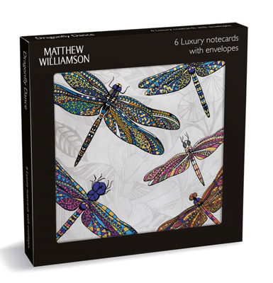 Museums &amp; Galleries Mathew Williamson Dragonfly Dance 6 Pack Luxury Blank Notecards