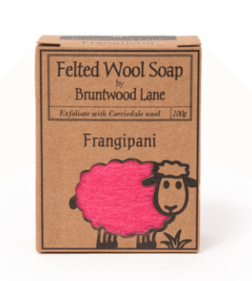 Bruntwood Lane Felted Wool Soap Frangipani 100gr Bar