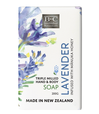 Banks &amp; Co Lavender Hand &amp; Body Soap With Manuka Honey 200gr Bar