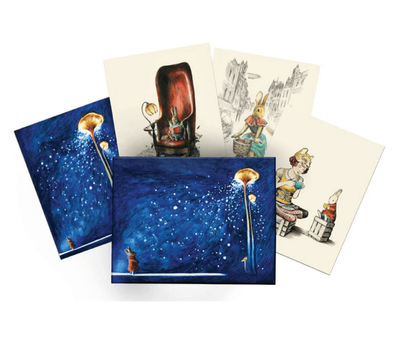 Roger La Borde Blue Mondoodle 8 Pack Blank Notecards