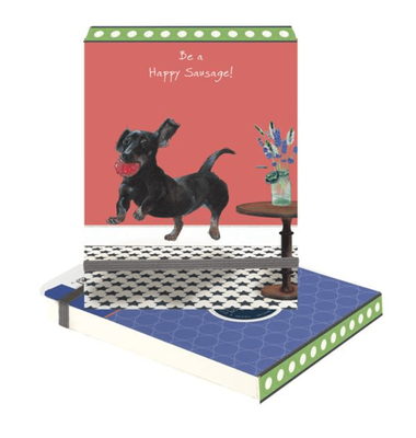 Little Dog Laughed Happy Sausage - Slim Notebook