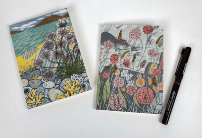 Art Angels Angie Lewin Notebooks Pebble Shore &amp; Lichen Thrift - Set of 2