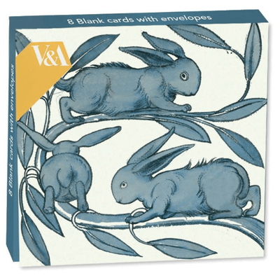 Museums &amp; Galleries  Rabbits Running 8 Pkt  Mini Notecards