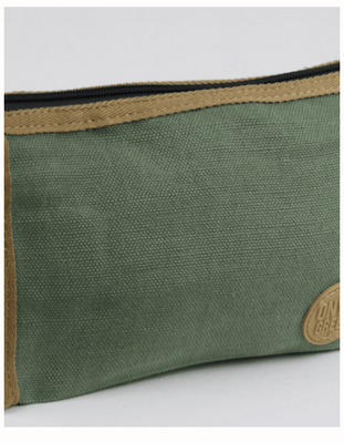 Pencil Pouch O &amp; G  Jute/Cotton  Green