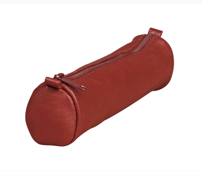 Pencil Pouch Clairefontaine Age-Bag Small Round Leather pencil Case Red