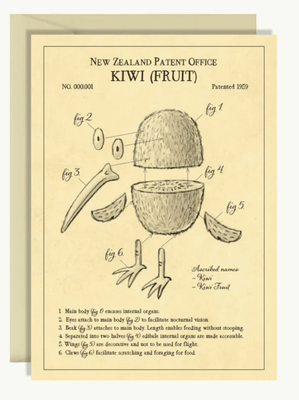 Blackwell Press New Zealand Patent Office KIWI ( FRUIT) Blank Inside Card