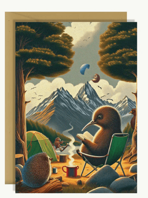 Blackwell Press Travellin&rsquo; On - Kiwi Camping - Blank Inside Card